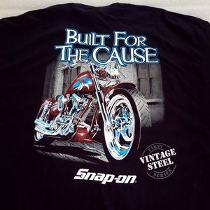 SNAP-ON Built For The Cause Motorcycle Vintage Steel Graphic T-shirt Men 2XL.